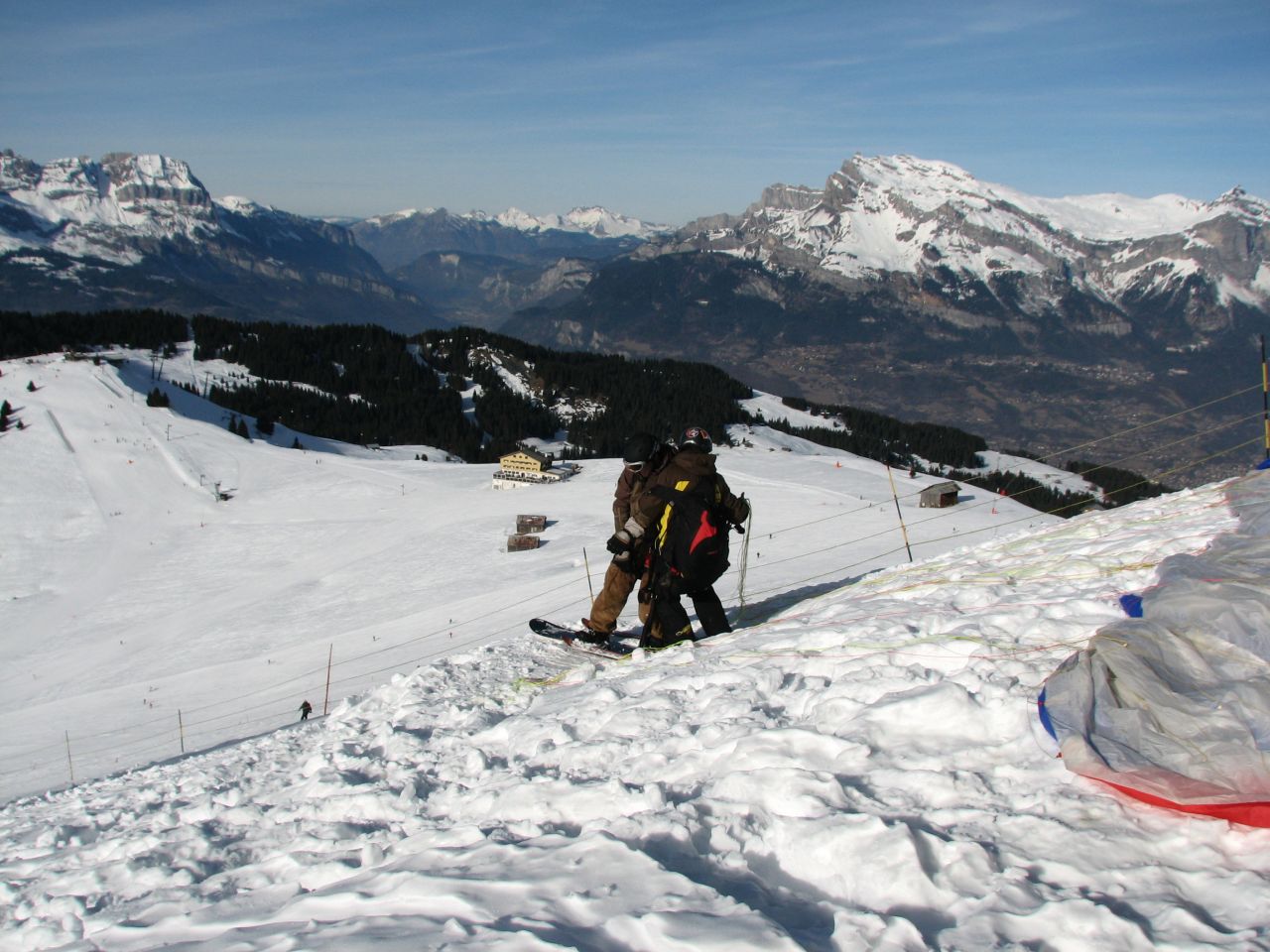 Start van tandemsprong parapente